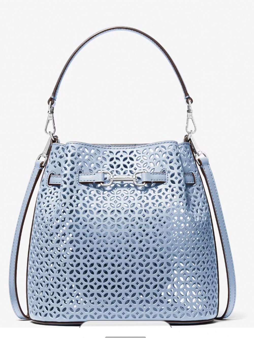 Carson Small Floral Laser Cut Bucket Crossbody Bag - Picture 2 of 16